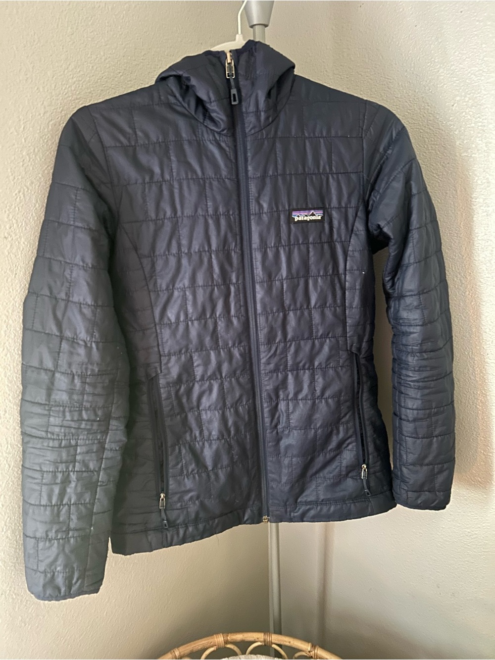 Patagonia Navy Quilted Jacket with Hood
